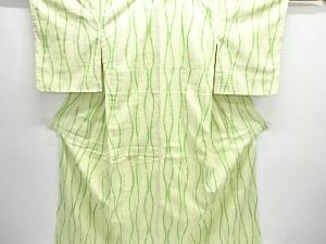 未使用品　よろけ縞模様織り出し手織り紬着物